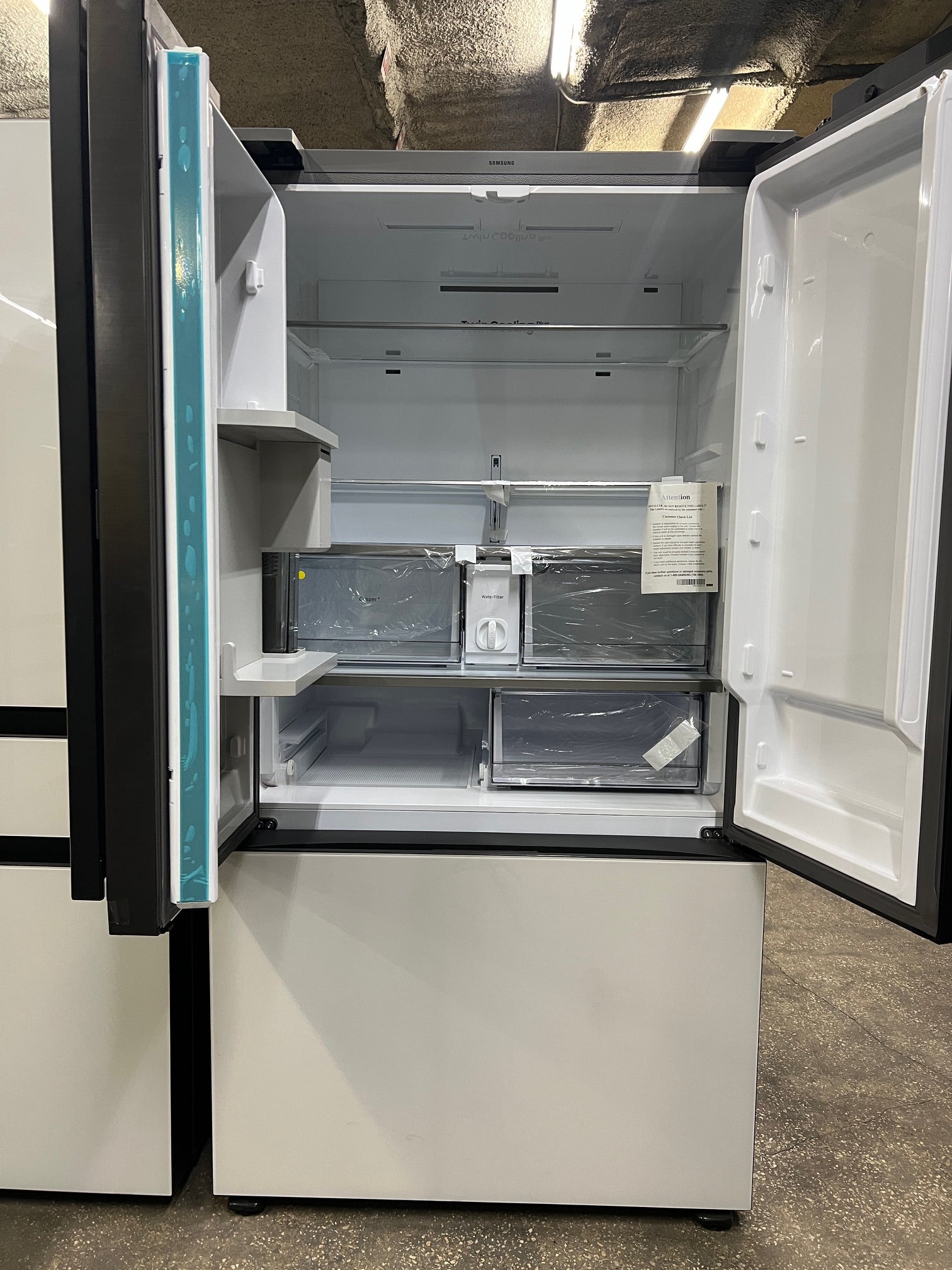 Samsung Bespoke 3-Door French Door Refrigerator Counter depth 24 cu. ft. with Tablet - White